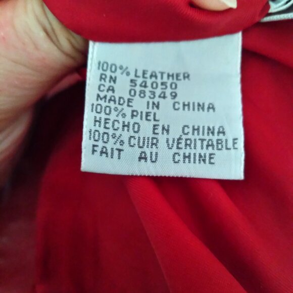 Vintage Nine West Red 100% Leather Long Sleeve Jacket - Picture 5 of 7